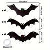 12Pcs Halloween Hanging Bat Decorations - Plastic Flying Bats with Light-Up Eyes, Suitable for Outdoor Front Door Yard Tre