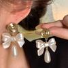 Легкие роскошные нишевые элегантные французские серьги-бантики высокого класса для женщин