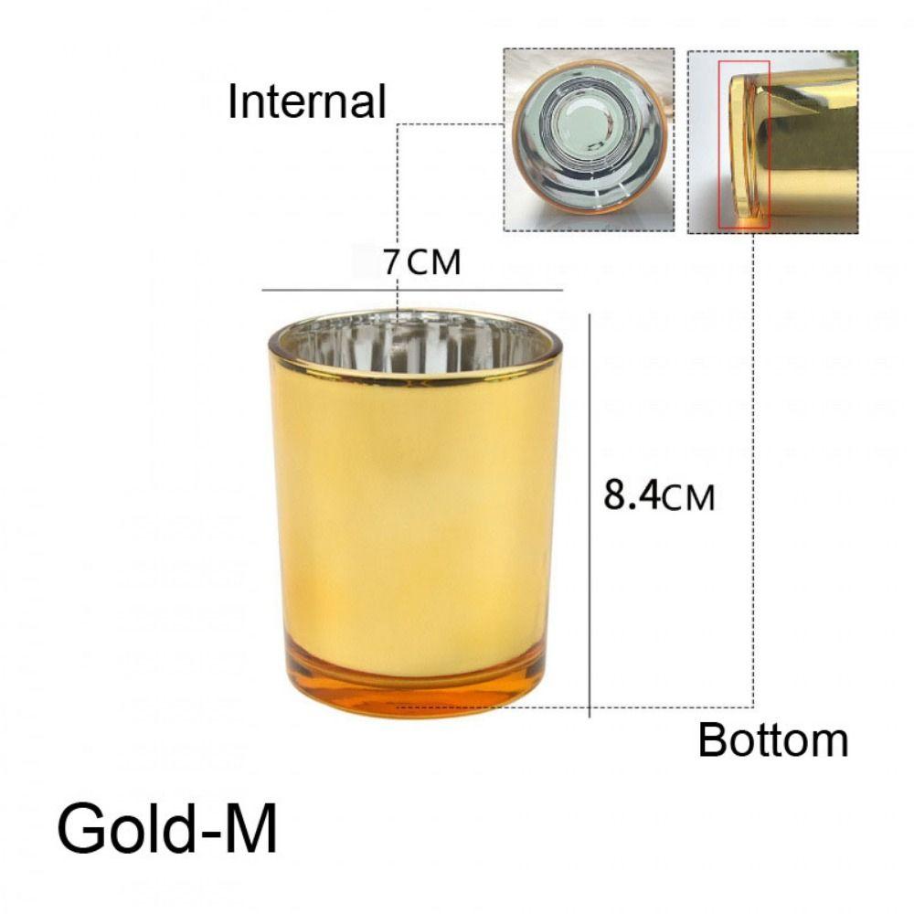 Creative Electroplated Glass Candle Cup Colorful Aroma Candle Holder Empty Aromatherapy Cup Living Room Ornament