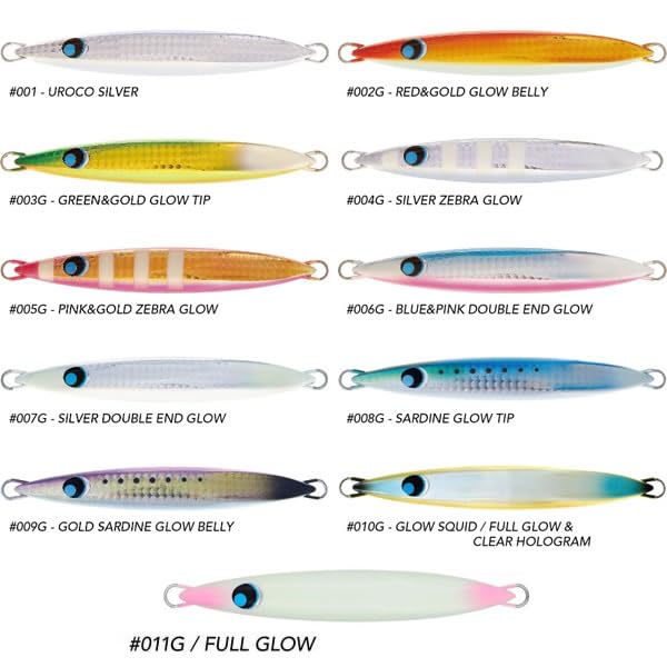 Uroko Jig Short 210g Silver Zebra Glow #004G