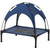 Pet Bed, Outdoor Dog Bed, Weather-Resistant, with Canopy, 61 cm x 46 cm x 62 cm, Blue + Black