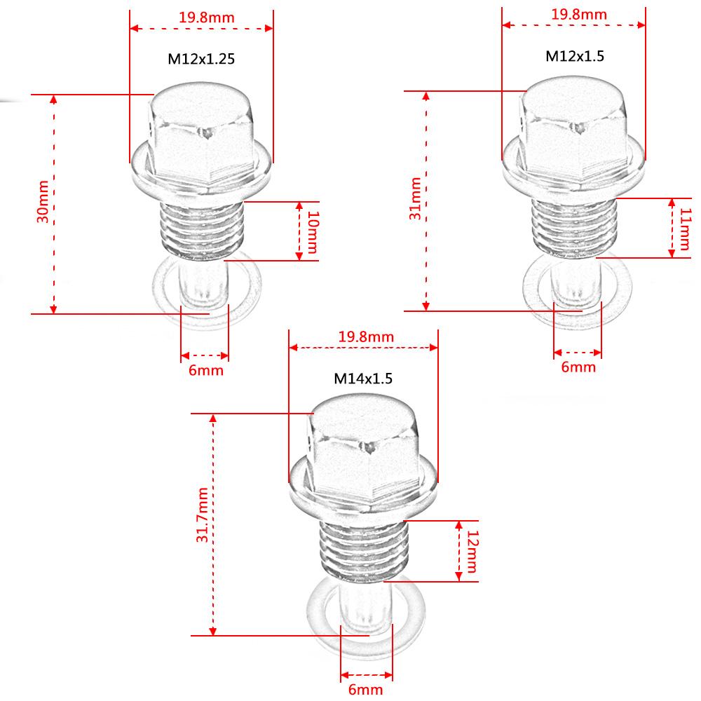 M12x1.5 M12x1.25 M14x1.5 Magnetic Oil Drain Plug / Oil Drain Sump Nut PQY-ODP12125/1215/1415 Fuel System Fittings7