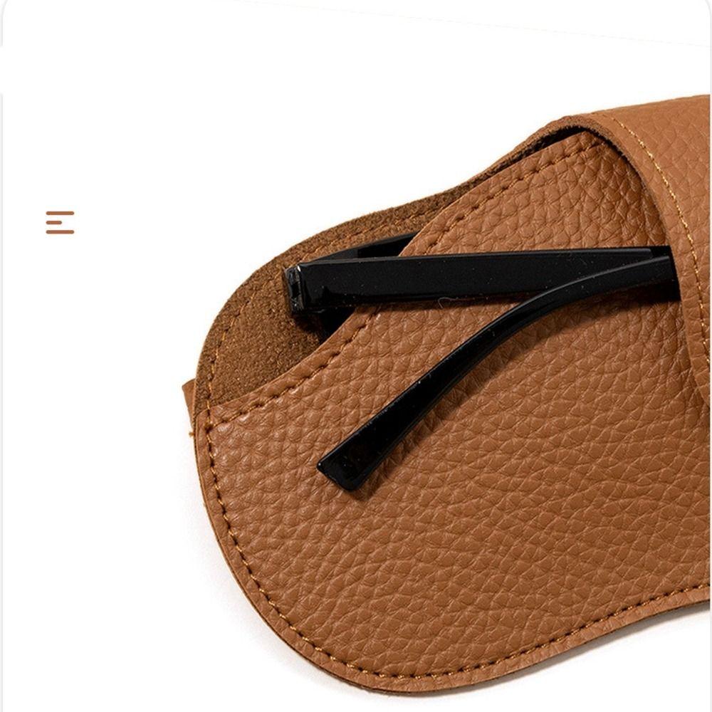 Hanging Neck PU Leather Glasses Bag Printing Sunglasses Eyeglass Bag Glasses Storage Bag  Outdoor