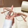 Модные Металлические Очки для Дальнозоркости Кошачий Глаз Женские с Большой Рамкой Удобные для Дальнего Зрения Антисиние Очки для Чтения