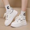 High-Quality Little White Shoes, Women'S Thick-Soled Flatform Casual Board Shoes, Autumn New Trend, Soft Soles, Versatile Height-Increasing Shoes