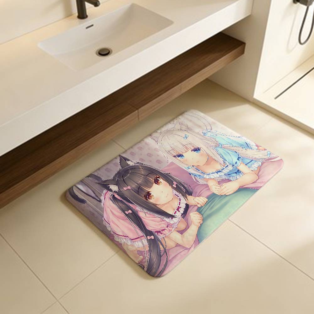 Аниме Кавайная Девушка Nekopara Придверный Коврик Моющийся Нескользящий Коврик для Гостиной Зоны Дивана и Стульев Кухонный Придверный Коврик Ковер