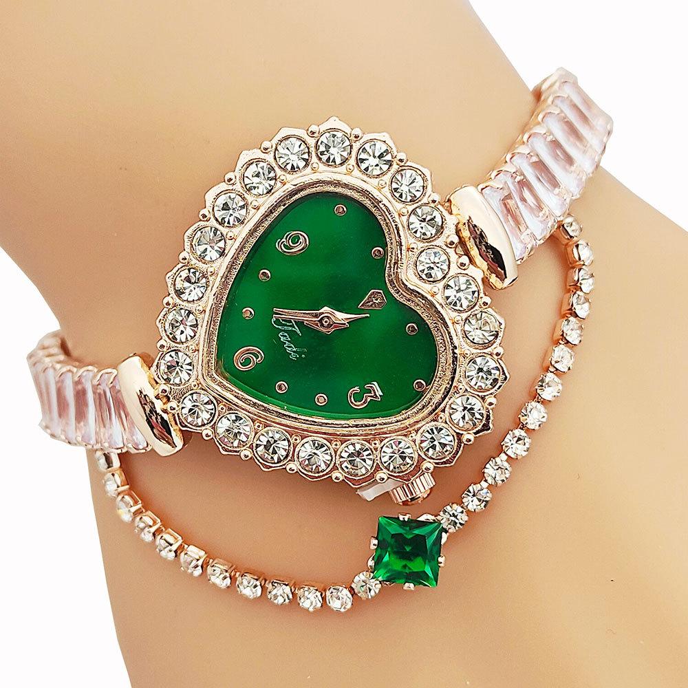 Браслет Стразы Сердце Циферблат Watchaes Ladies Atmosphere Саморегулирующиеся Часы