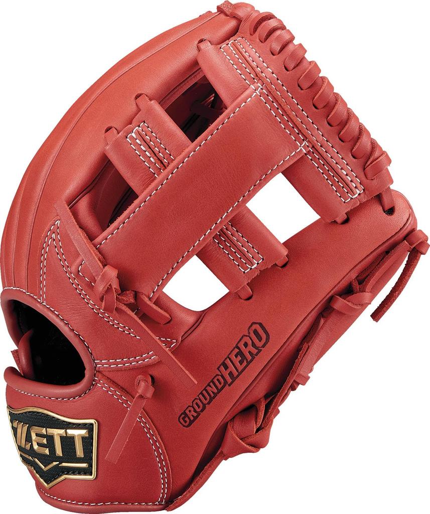 ZETT Youth Baseball Softball Ground Hero Red BJGB76420 Glove, All-Around, Left-Handed Throw, (6400),