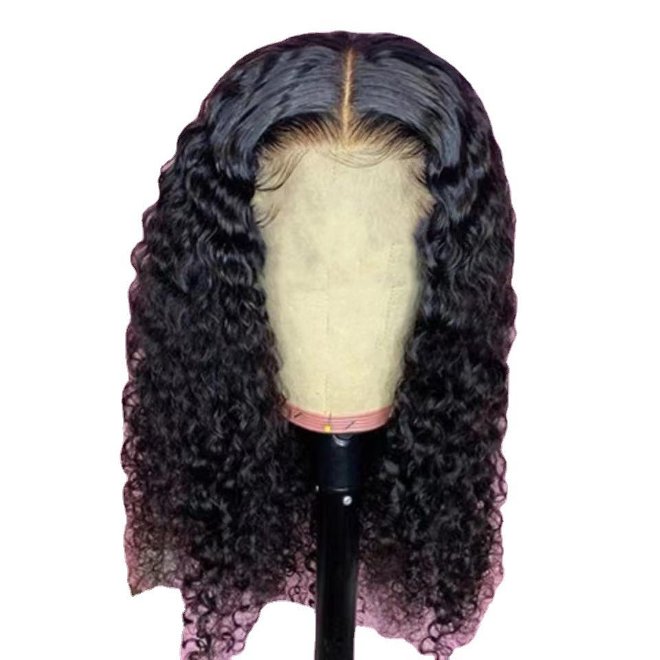 European and American wig female African small roll corn perm fluffy explosive head short curly hair medium fringe bangs full head cover
