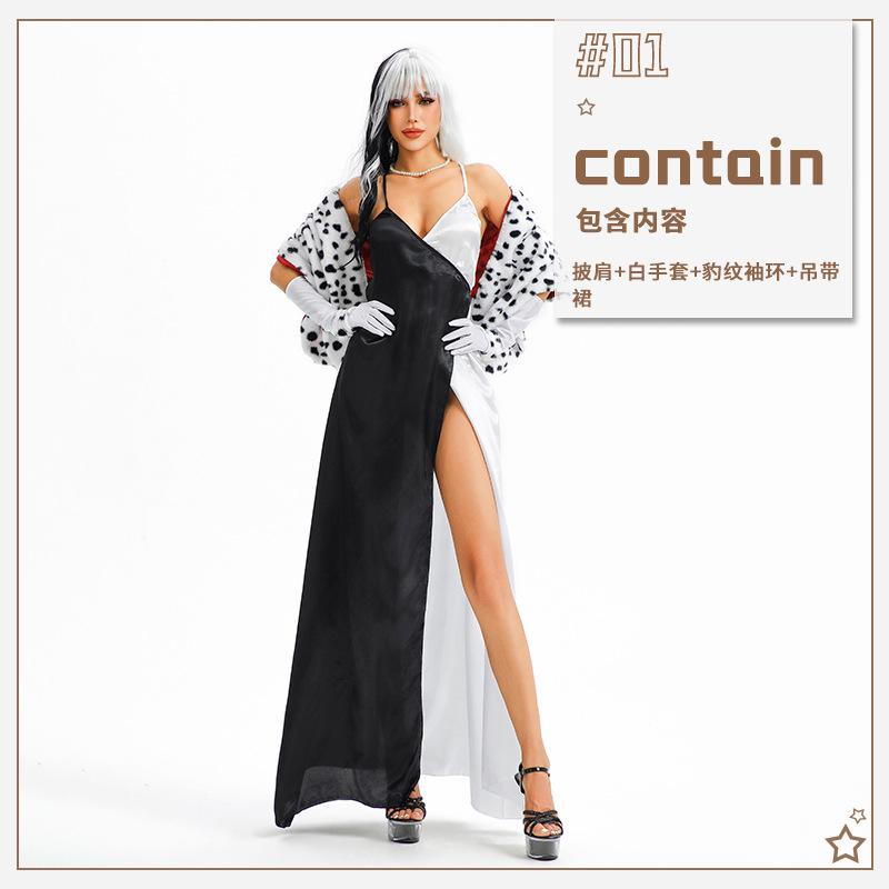 Halloween costume movie 101 loyal dog black and white witch Kuila Dalmatian cosplay stage performance costume