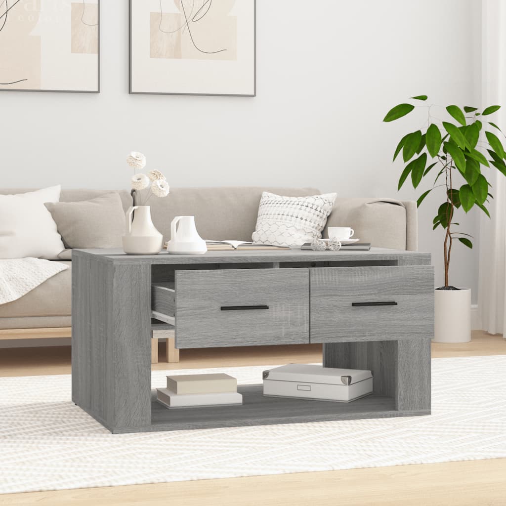 Coffee Table Gray Sonoma 80 x 50 x 40 cm Particleboard
