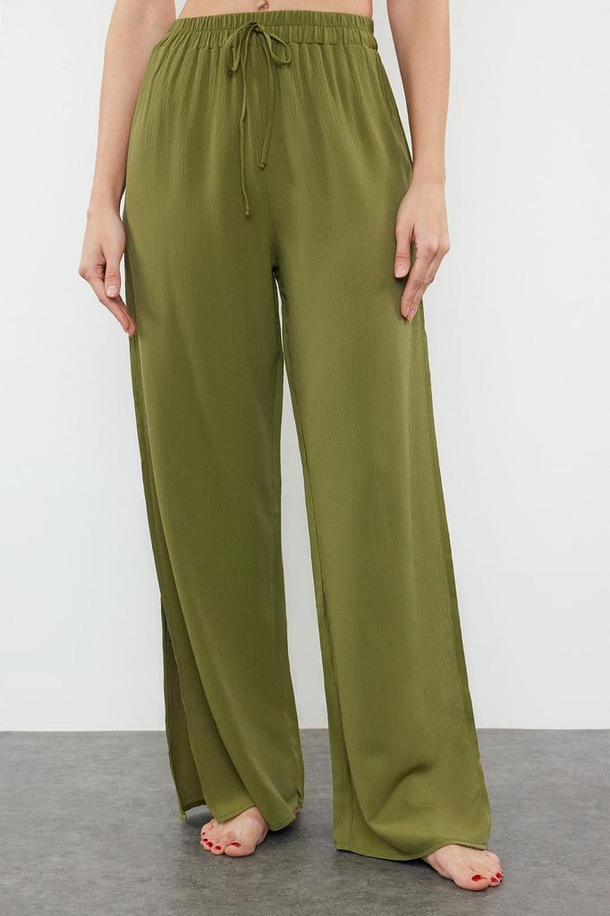 Женские брюки Брюки цвета хаки с ткаными разрезами