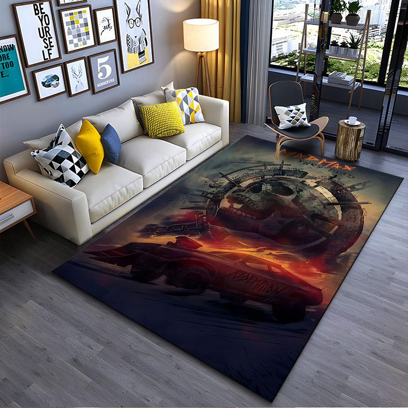 Mad Max Fury Road Skull Art suitable as a non-slip mat for the living room or bedroom sofa
