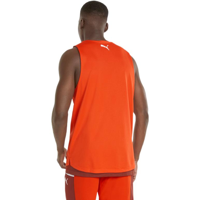 Puma Мужская баскетбольная майка без рукавов с принтом логотипа головы тигра, дышащая, красная 534195-03
