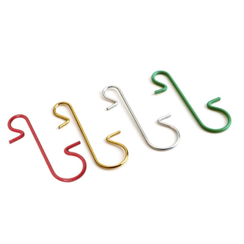 100 шт., рождественские украшения, металлические S-образные крючки, держатели, елочный шар, подвеска, подвесное украшение для дома, Navidad, Новый год