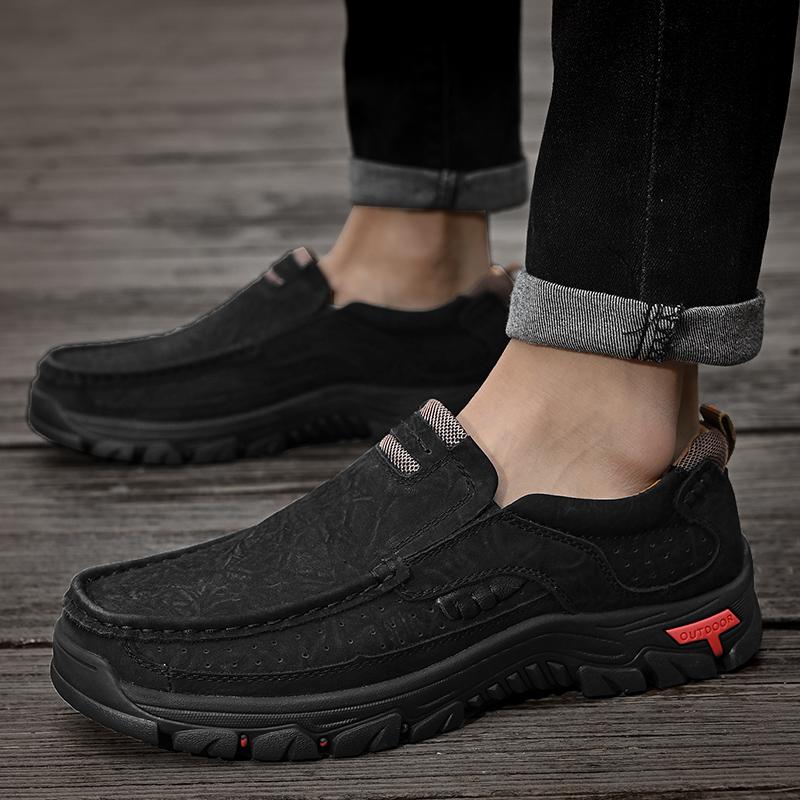 Handmade Genuine Leather Shoes Men Casual Comfort Flats Moccasins Tooling Shoes Slip On Loafers Durable