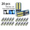 20 шт. T10 W5W LED Canbus 3014 24SMD T10 LED Автомобильная лампа подсветки приборной панели салона 12 В Универсальная Белая 6000 К