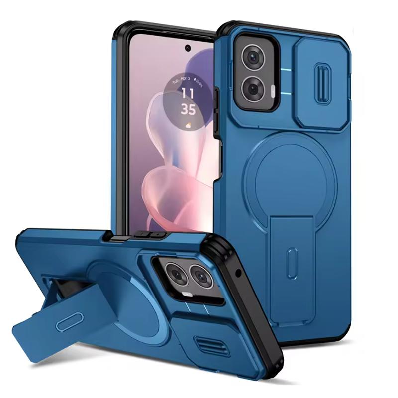 Бронированный чехол Funda для Motorola Moto G Play Stylus Power Edge 2026 2026 Чехол со шторкой для защиты объектива камеры Чехол с поддержкой беспроводной зарядки