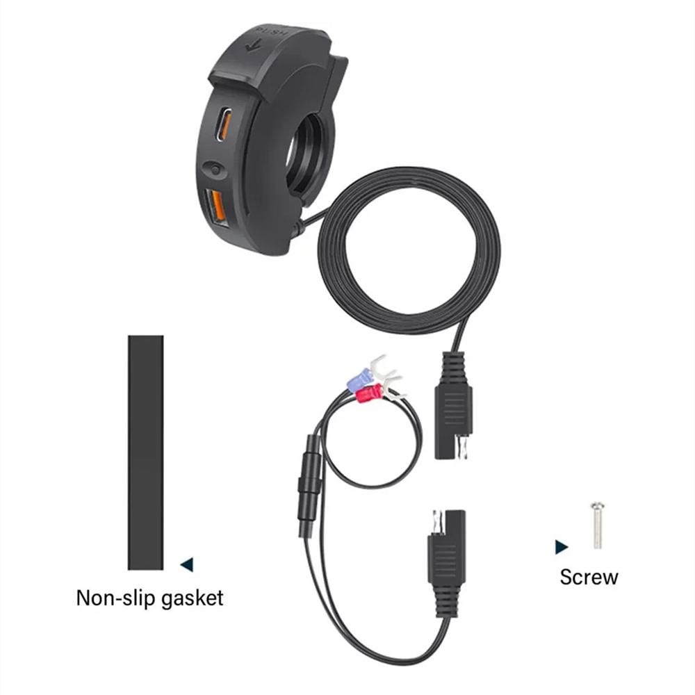 Мотоциклетный USB+Type C Адаптер Зарядного Устройства Быстрая Зарядка Для Телефона Планшета