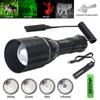 White/XPE Green/Red/IR Flashlight Led Tactical Night Hunting Flashlight Torch Weapon Gun Light+Remote Switch+18650+USB Charger