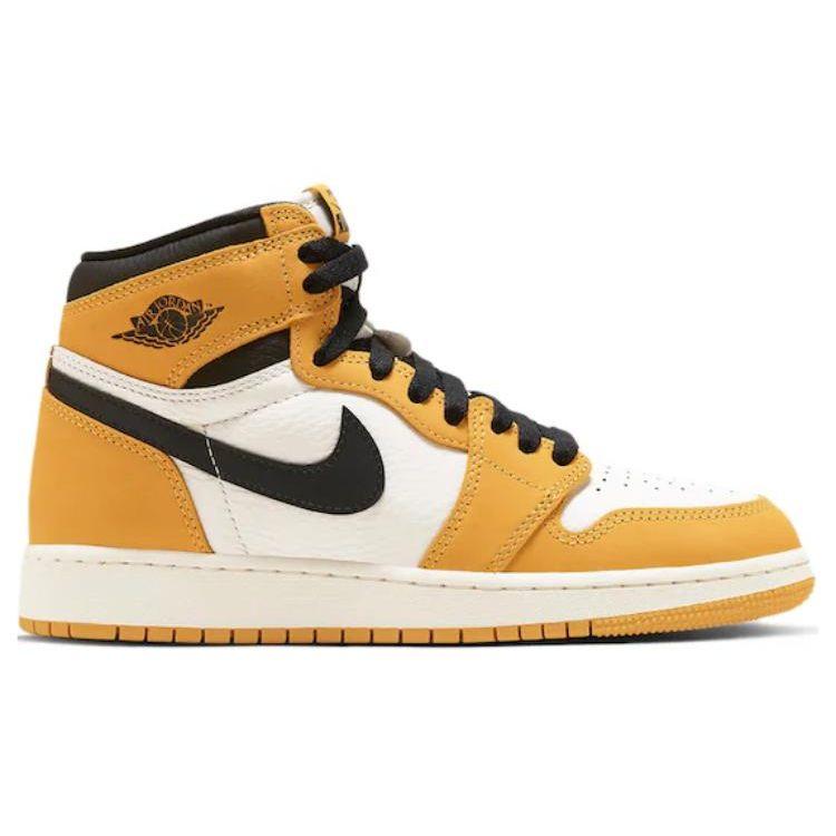Детские кроссовки Air Jordan 1 Retro High OG GS Yellow Ochre Black Sail FD1437-701