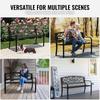 Outdoor Bench, 50 inches Metal Garden Bench for Outdoors, 550 lbs Load Capacity Bench, Outdoor Garden Park Bench with Backrest and Armrests, Patio