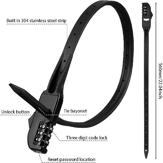 Замок на молнии Qunclay, велосипедный замок, комбинированный шкаф, замки на холодильник, велосипедный трос, комбинированный замок, многоцелевой замок для стойки безопасности, замок для мотоциклетного шлема