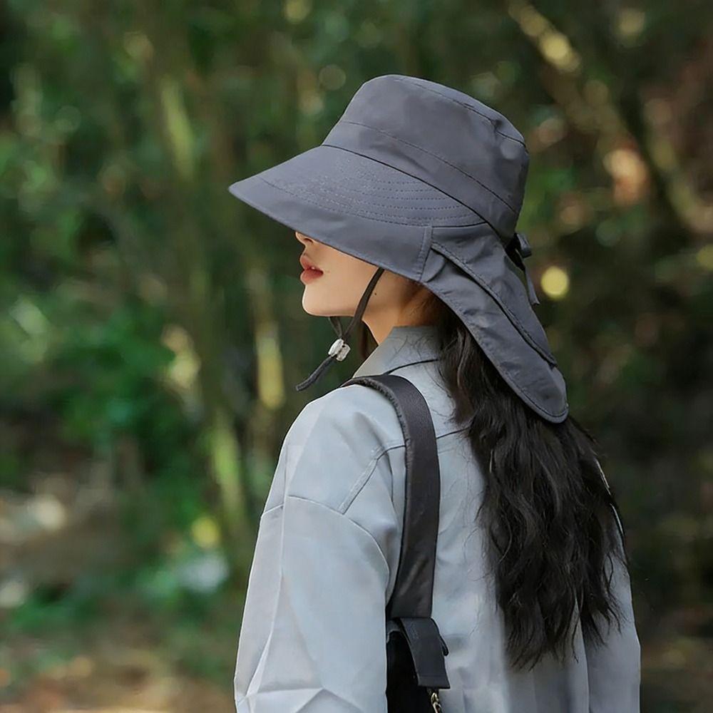 New Adjustable Women's Sun Hat Wide-brimmed Neck Protection Summer Sun Cap UV Protection Outdoor Travel Hiking Hat