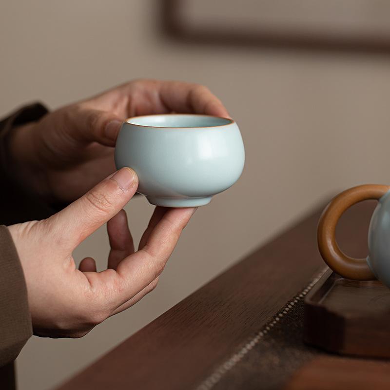 Ручная печь Тяньцин чайная чашка Бытовая керамическая чашка мастера Луоханя Одиночная чашка Чайный набор Чайное открытие может поднять чайную пиалу