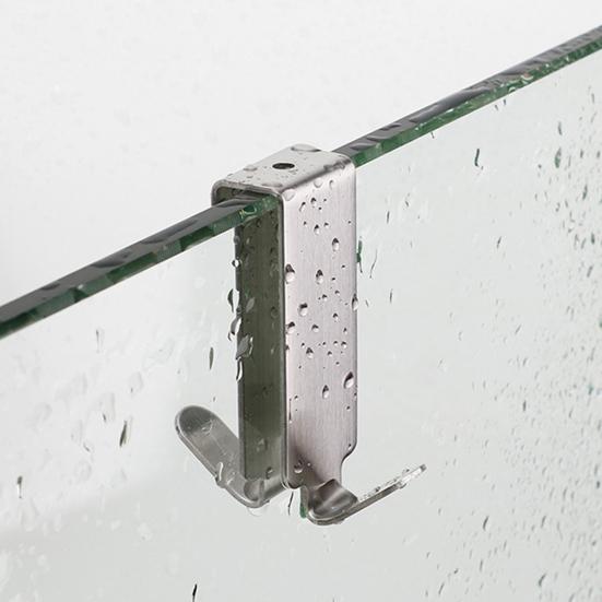 Двухсторонние крючки из нержавеющей стали без сверления, крючок для полотенец для стекла