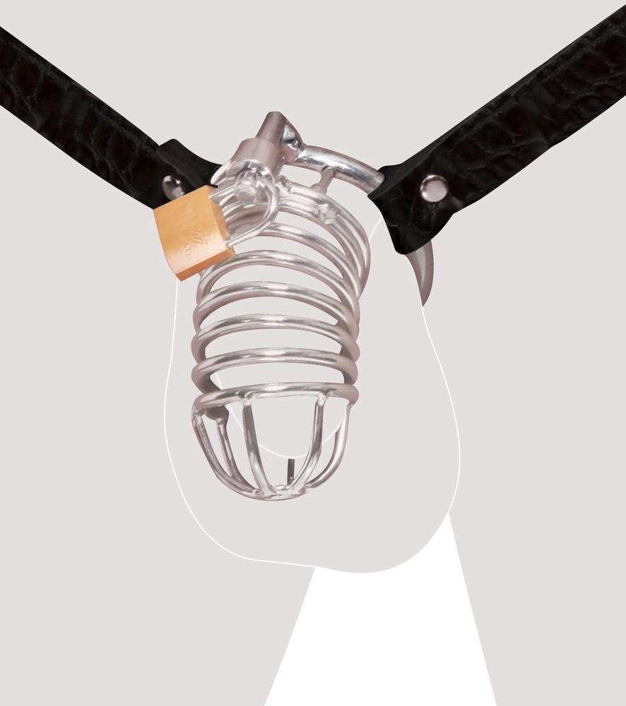 Fetish Fantasy Extreme - Silver Penis Cage with Belt, Padlock and Key