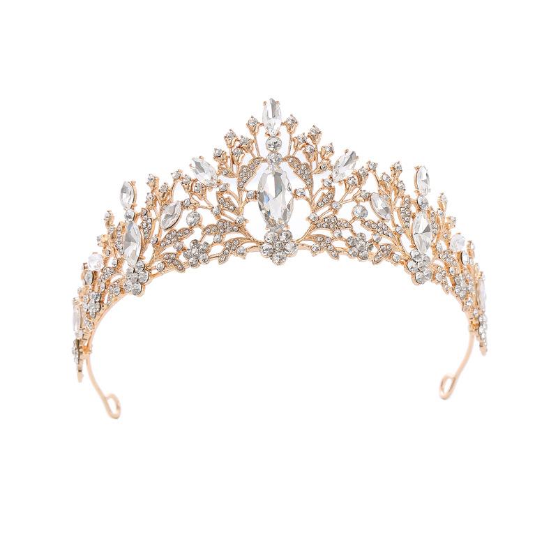 Bridal Crown Tiara Metal Rhinestone Crown Queen Birthday Hairband Hairpin