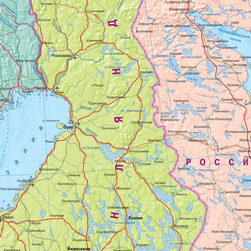 Карта Финляндии, карта города на русском языке, карта, холст, картина, настенный художественный постер, украшение для дома