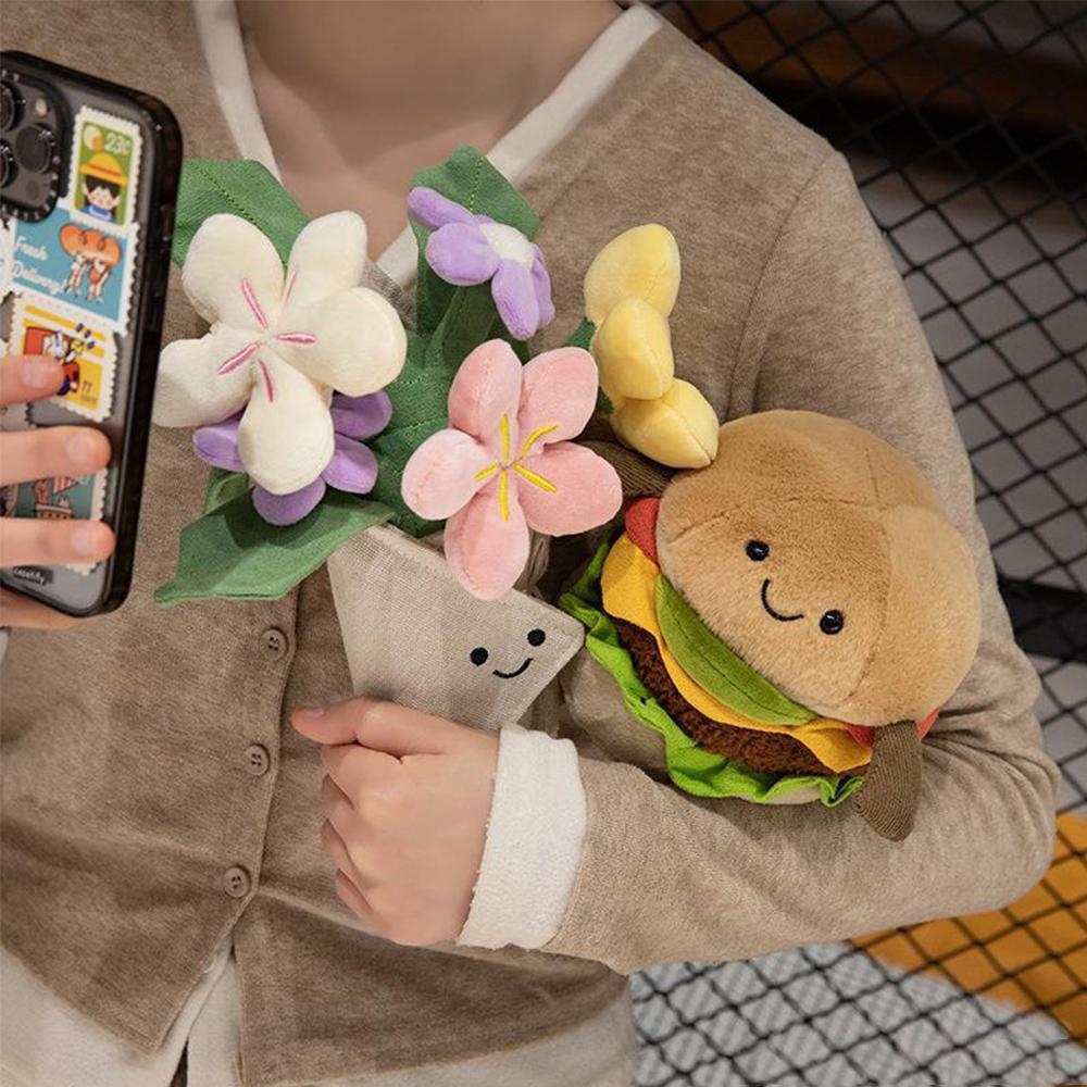 Мягкая игрушка «Бургер» из ПП, мягкая кукла, свадебный букет, подарочный букет, плюшевая игрушка