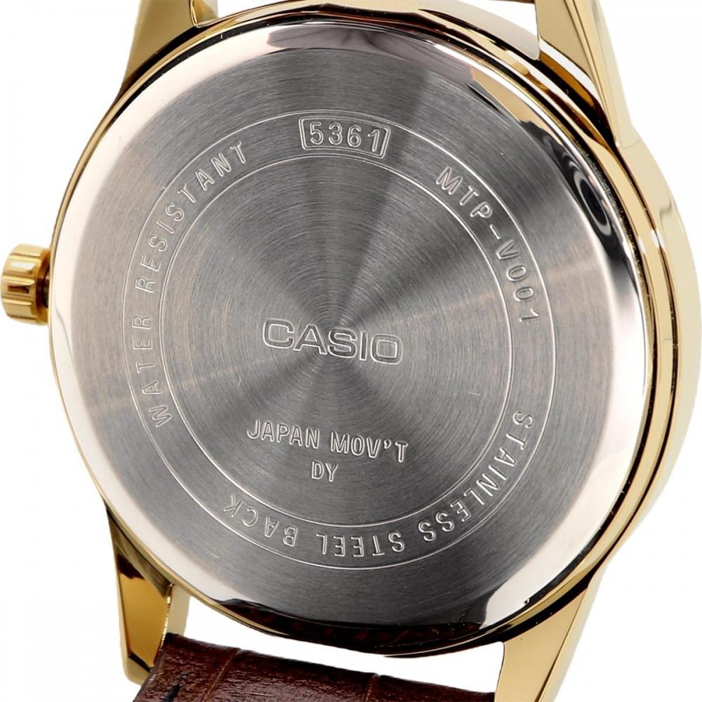 Casio Аналоговые кварцевые мужские часы Mtp V001gl 9b Золотой Кремовый Желтый