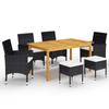 Day and Night - Day and Night 7-Piece Garden Dining Set Black