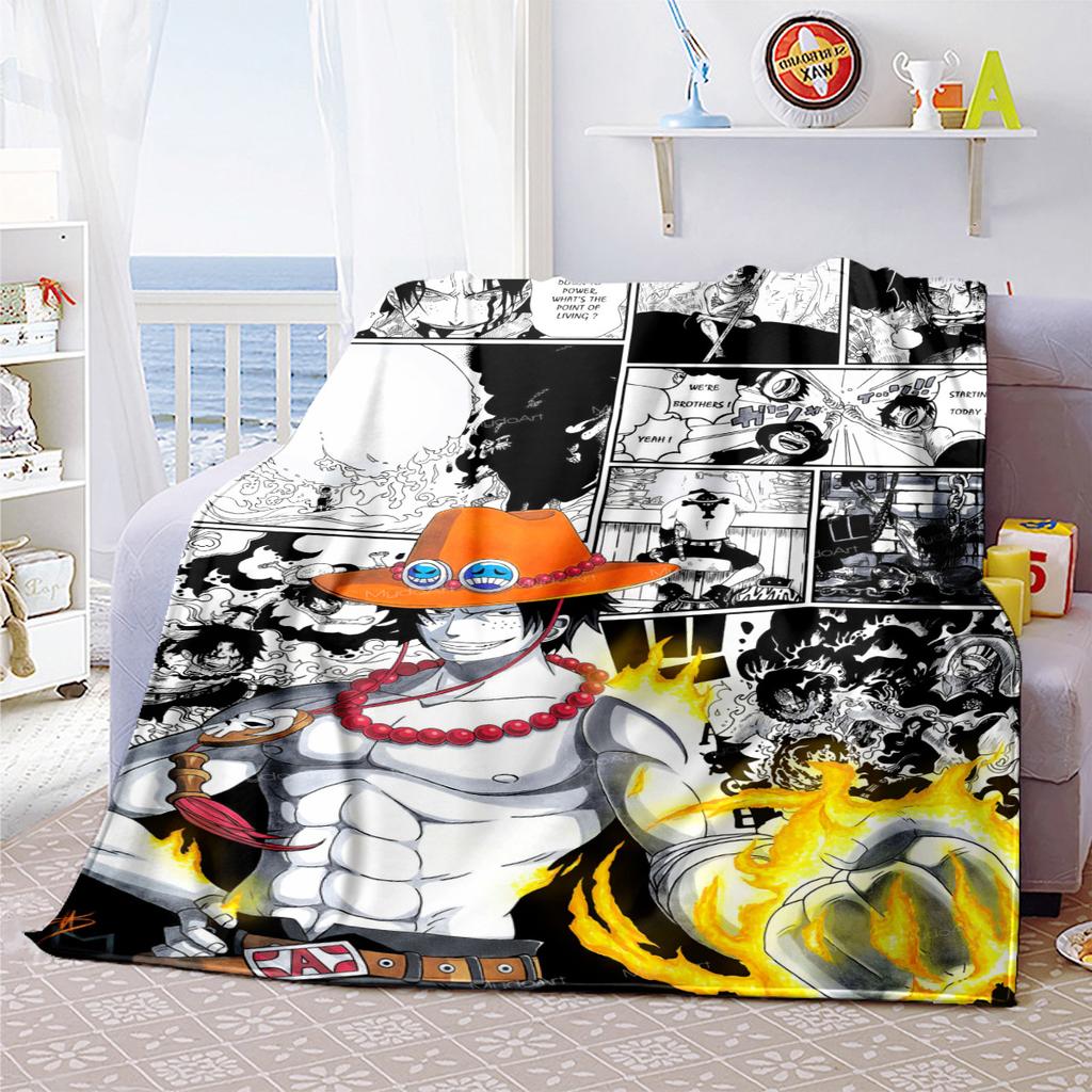 Starring the classic Japanese cartoon ONE PIECE Monkey D. Luffy blanket soft home furnishing nap decoration four seasons warm Sherpa blanket U17