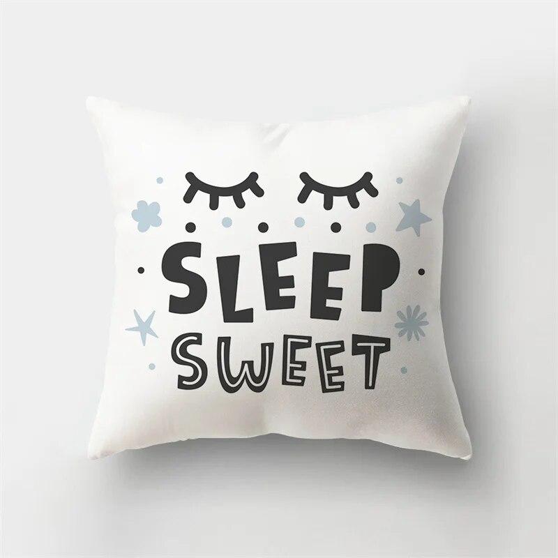 45x45cm Sea Blue Alphabet Pillowcase Pineapple Leaf Plant  Sofa Office Seat Car Cushion Cover Home Decor