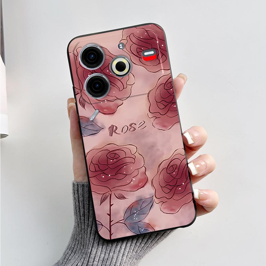 6,78" Для Tecno Pova 6 Neo Чехол Pova6 Neo Задняя крышка Стильный узор Черный силикон Мягкие чехлы для телефона Для Tecno Pova 6 Neo Fundas