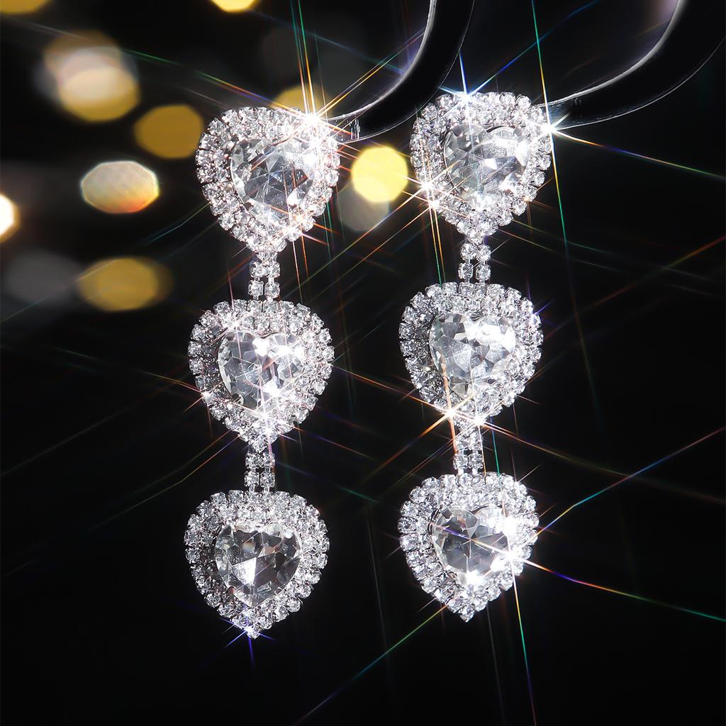 Премиальное чувство роскоши Стразы Любовь Серьги Персонализированные модные сверкающие кристальные серьги Женские серьги 1 пара