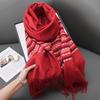 Xiaoxiangfeng Cashmere Fringed Scarf Women'S Japanese Small Fresh And Versatile Temperament Plaid Warm Shawl