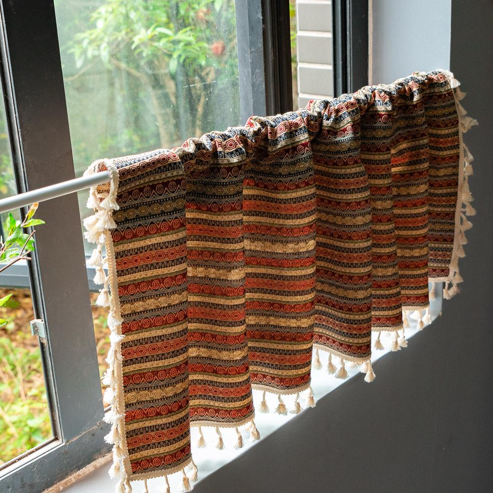 Американская полосатая штанга, Кухонная занавеска, Короткая занавеска, Занавеска на дверь спальни, Эркер, Кофе, Полуштора, Занавеска для гостиной