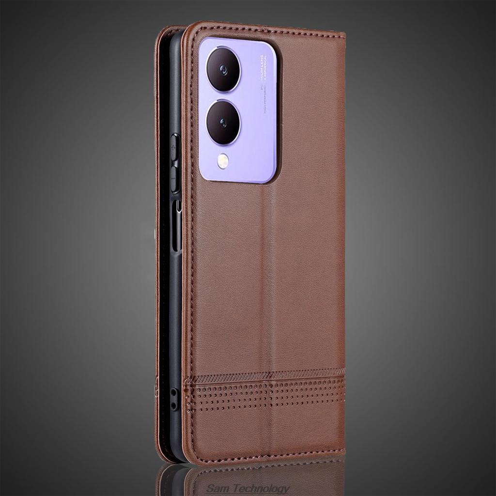 Роскошный магнитный адсорбционный кожаный чехол для Vivo Y17s откидной чехол защитный чехол Vivo Y17s Capa Fundas Coque