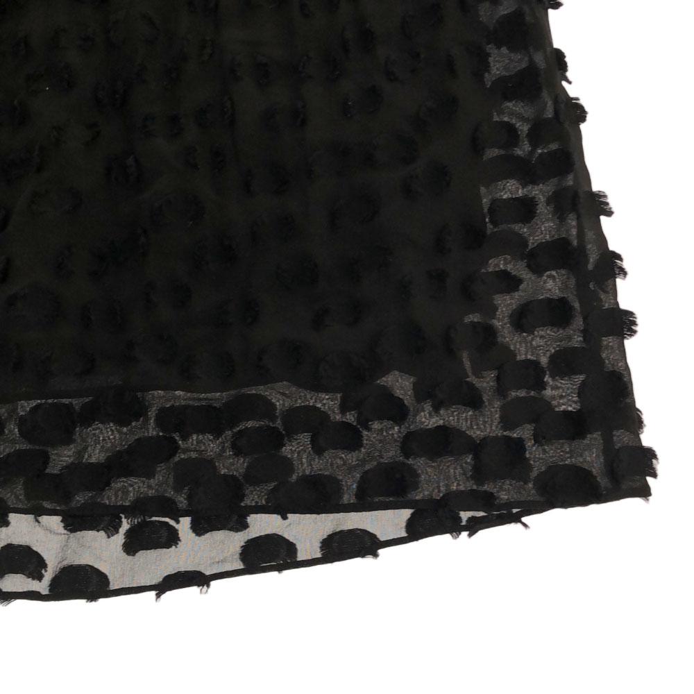 Proenza Schouler Платье макси с коротким рукавом черное с бахромой Женское Б/У