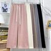 Women's 2025 Plus Velvet High-Waisted Cashmere-Like Knit Wide-Leg Pants for Autumn/Winter - Loose Fit, Slimming, and Casual.