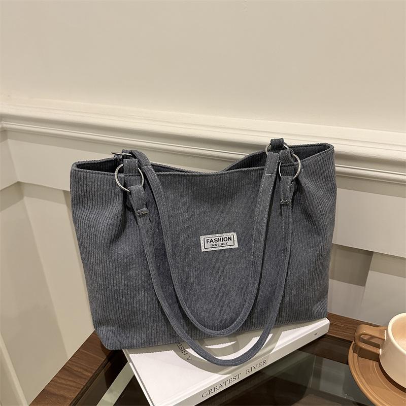 Вельветовая сумка женская большая повседневная сумка через плечо для покупок сумка-тоут для поездок на работу