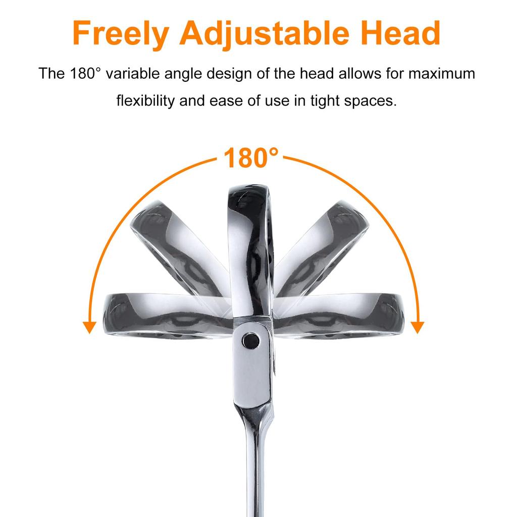 Uxcell Flex Head Ratchet Rotating Metric Ratchet Combination 72 Chrome Vanadium for and Bolts 3-Piece Wrench, 23/24/27mm, 180° Head, Wrench, Teeth,