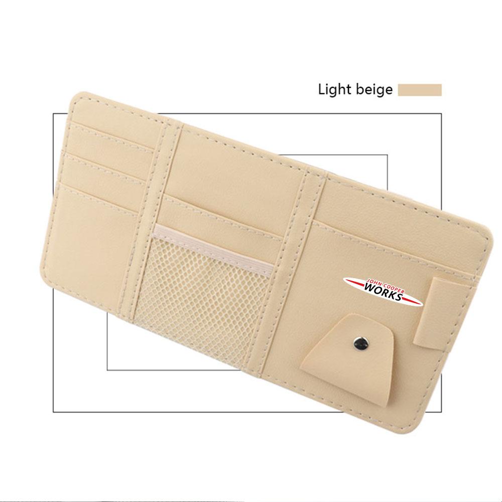 For MINI Cooper S JCW WORKS R55 R56 F55 F56 R57 R58 R59 R60 R50 Car Sun Visor Storage Case Clip Organizer Interior Accessories zbfhp66