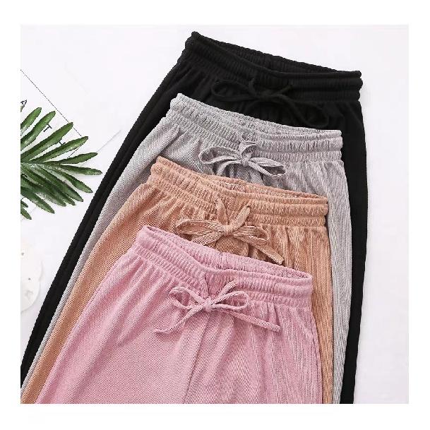 Thin Loose Fit Pants Girls Casual Stretchy Solid Pants For Outdoor Gift
