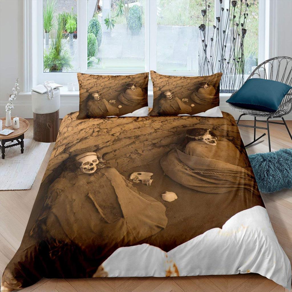 Древний Египет Пододеяльник с изображением короля и королевы, комплект постельного белья с египетскими символами, фараон, пирамида, бохо, мягкий полиэстеровый пододеяльник